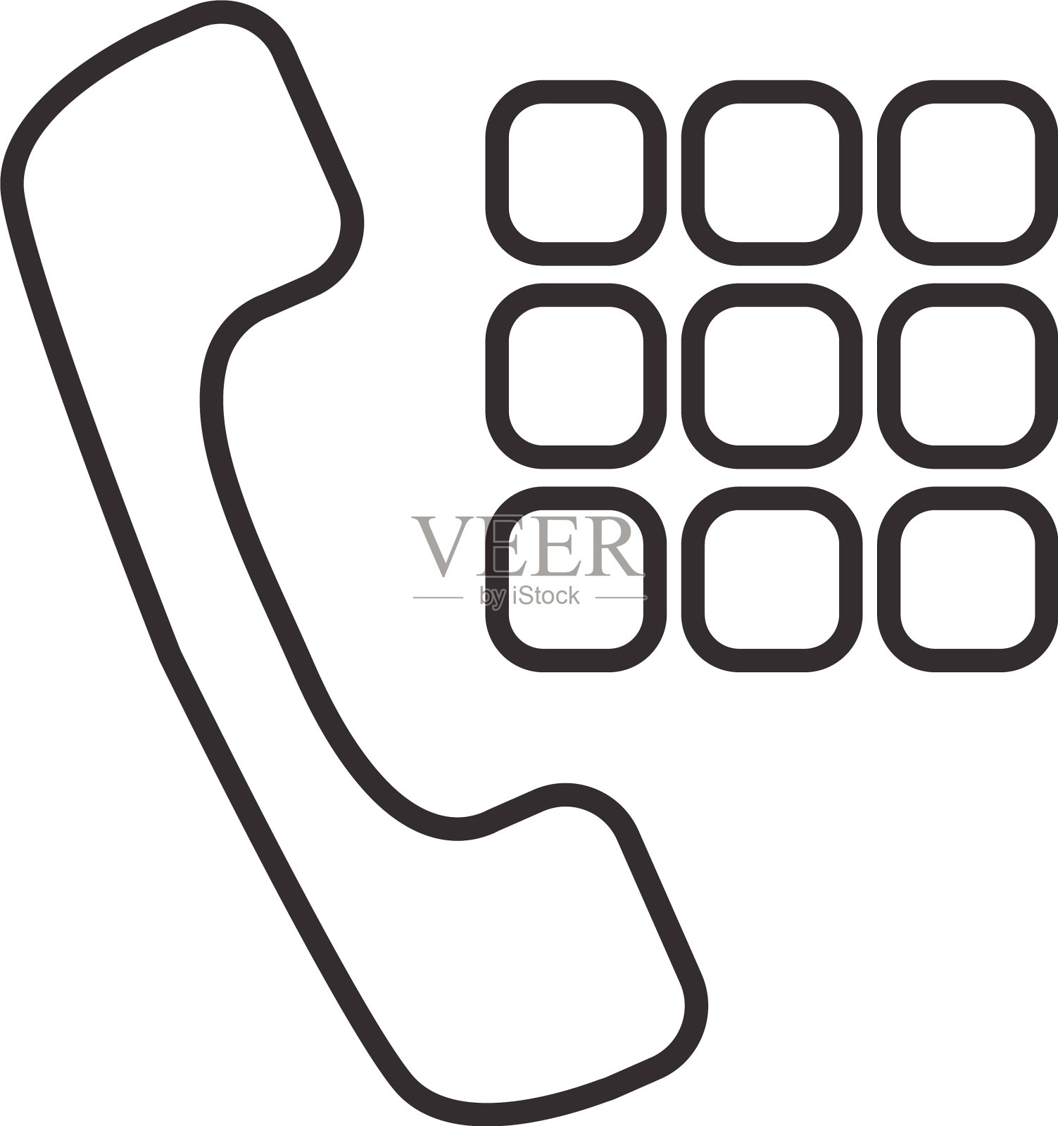 手机和按钮线条风格图标设计设计元素图片