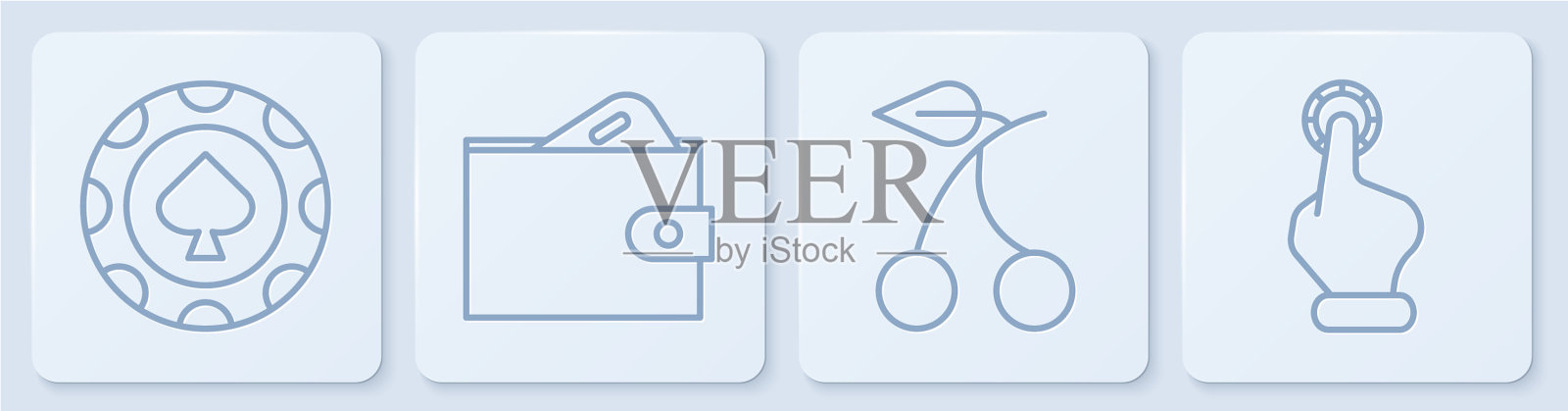 设置线赌场筹码赌场老虎机图标素材