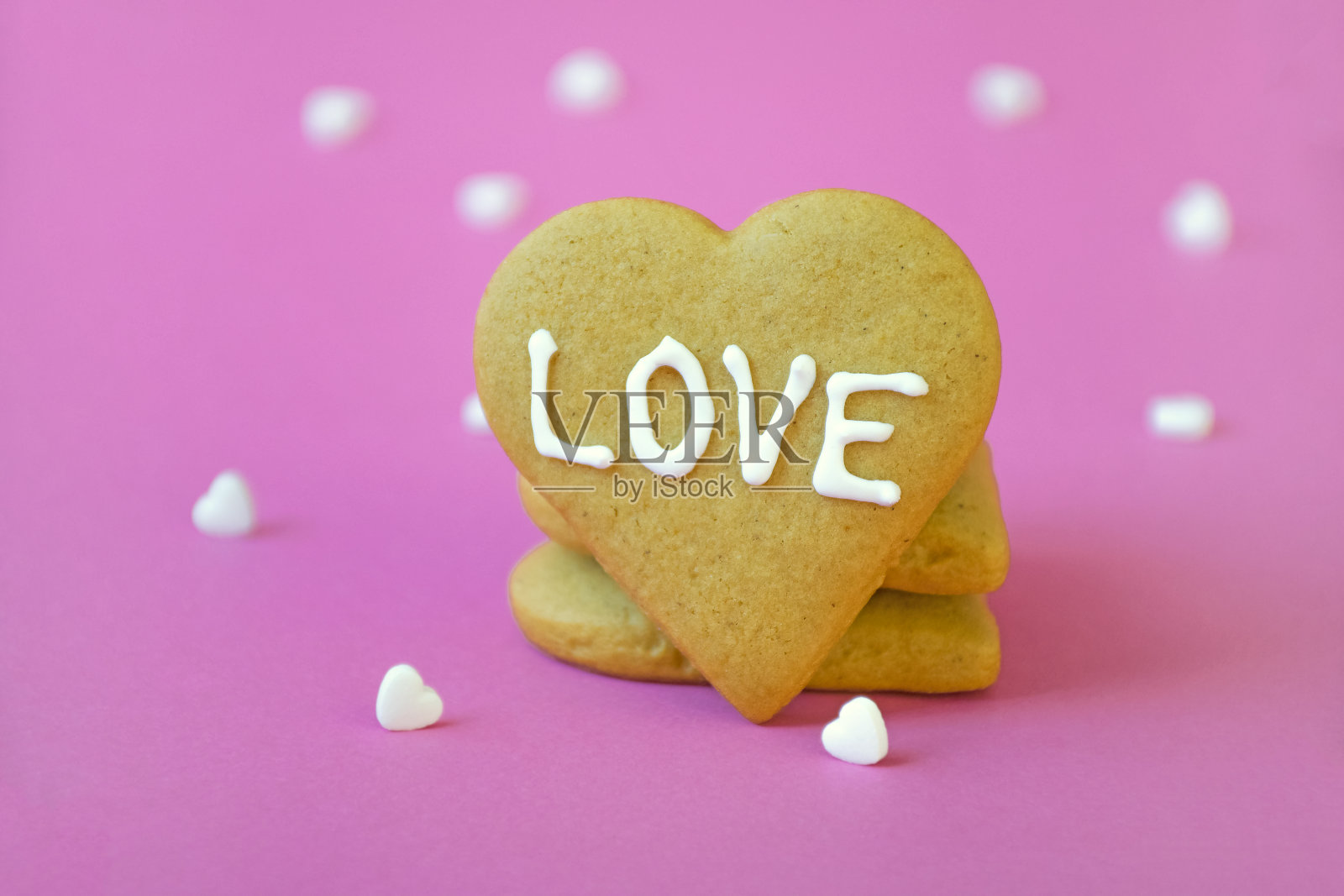 爱的心饼干照片摄影图片