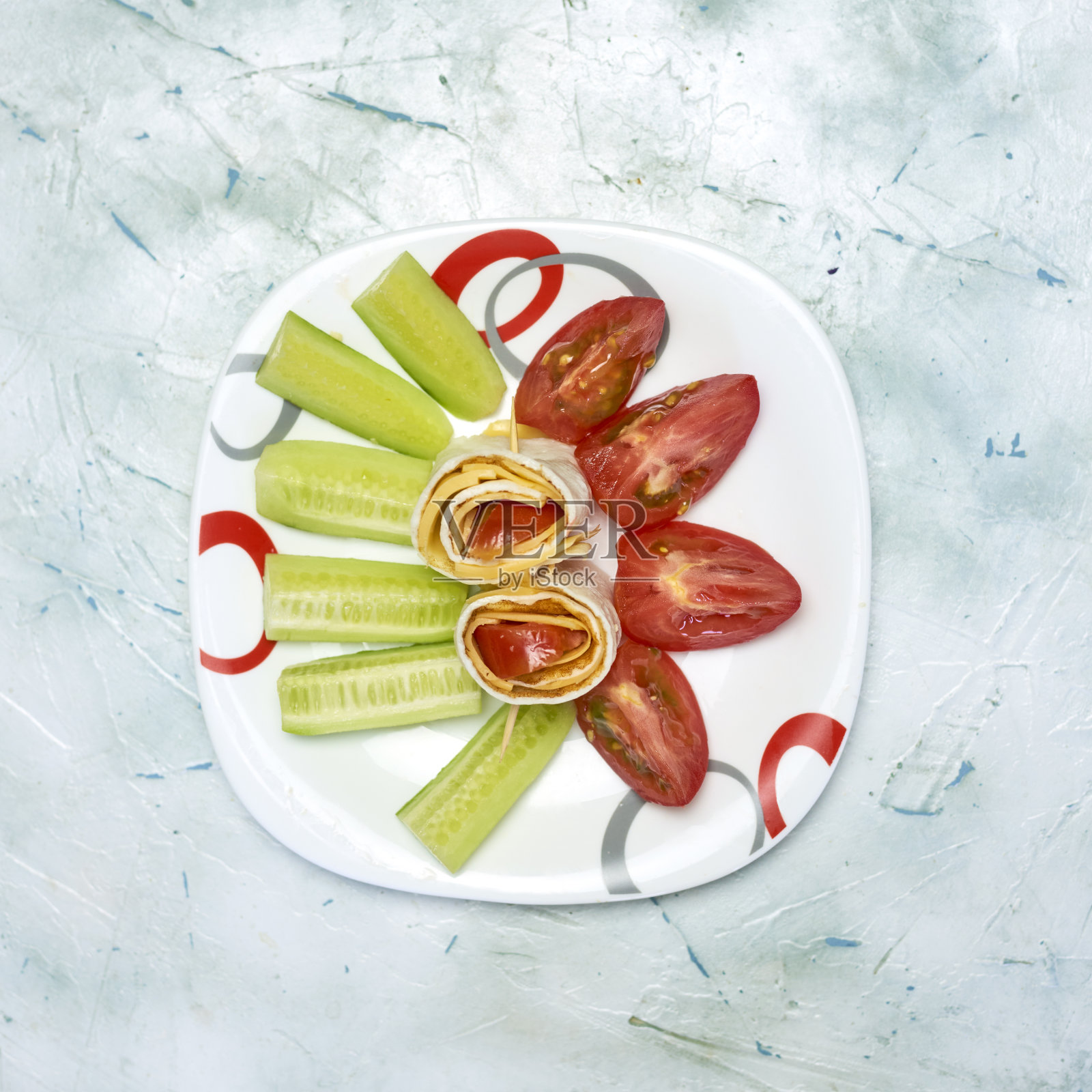 快餐配蔬菜照片摄影图片