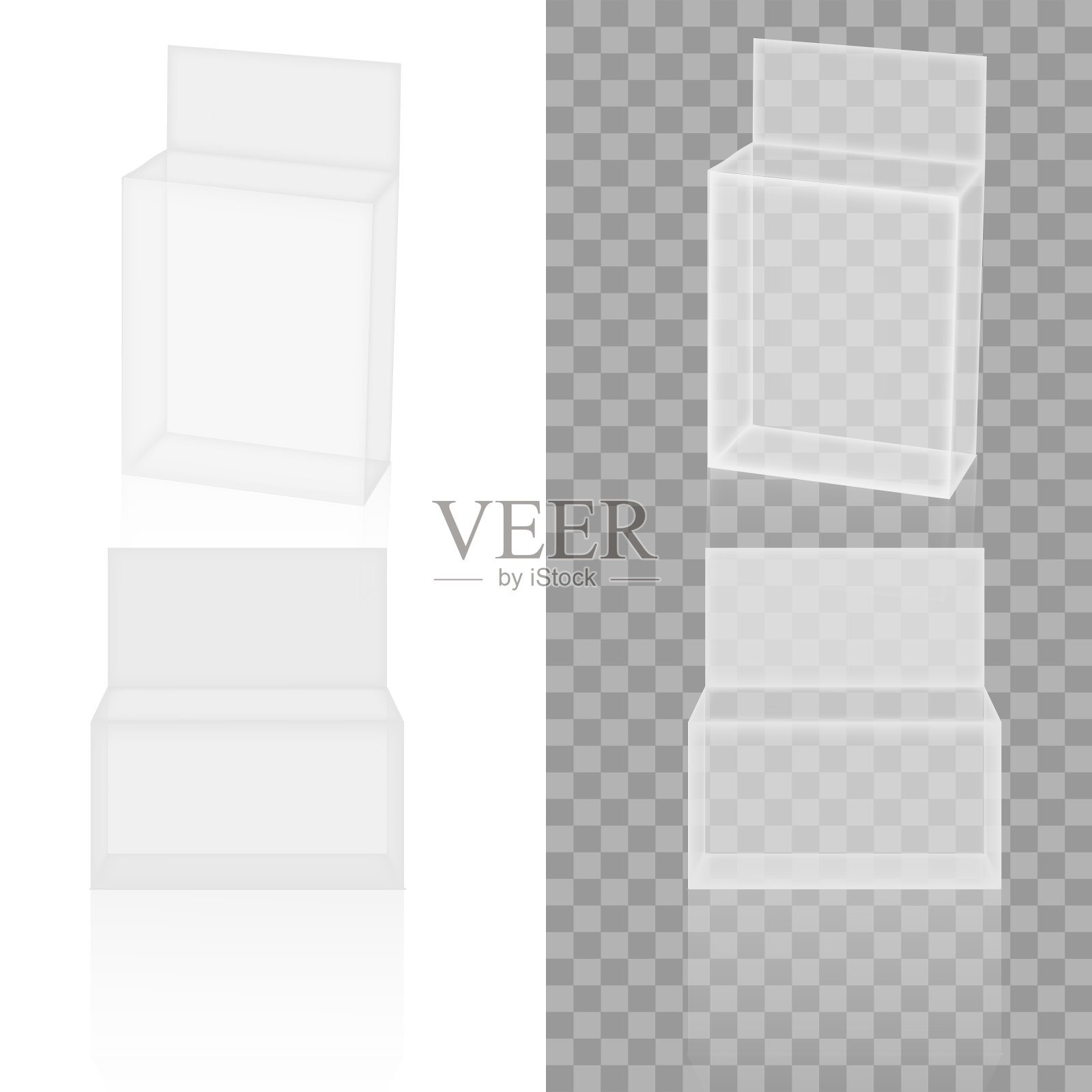 真实透明的白纸或塑料插画图片素材