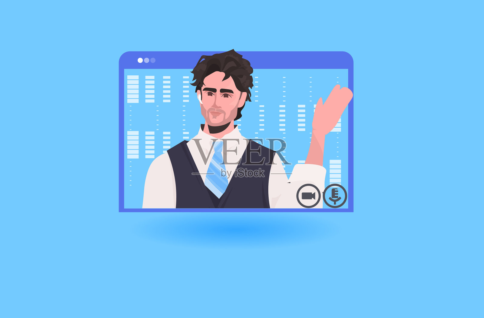 商人有在线简报或虚拟插画图片素材