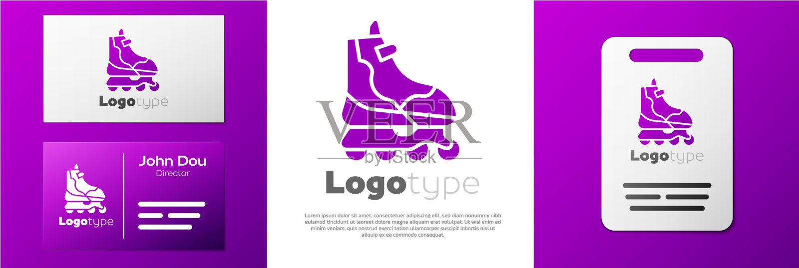 标志型轮滑图标孤立在白色插画图片素材