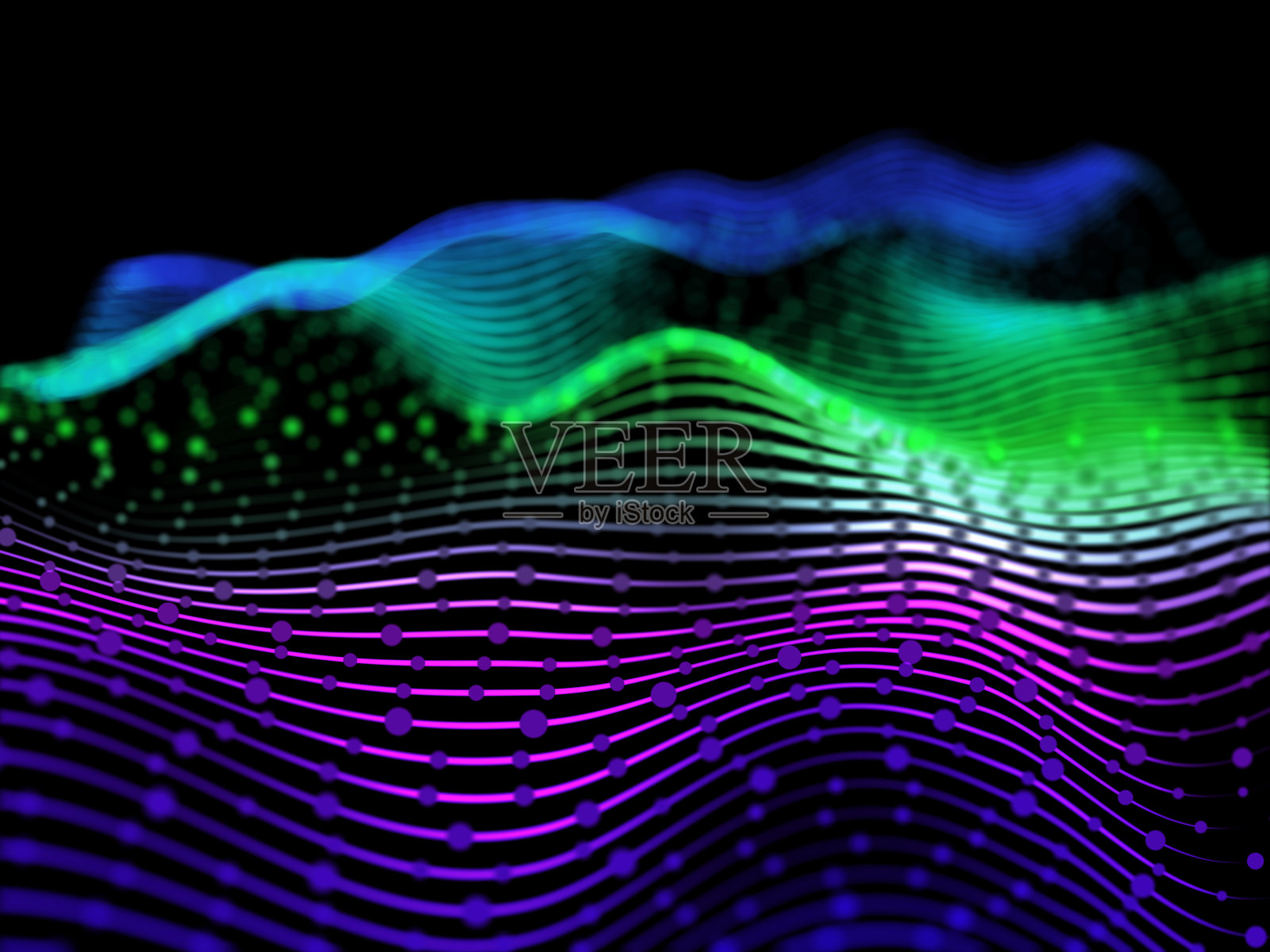 三维抽象背景与流动的线和粒子照片摄影图片