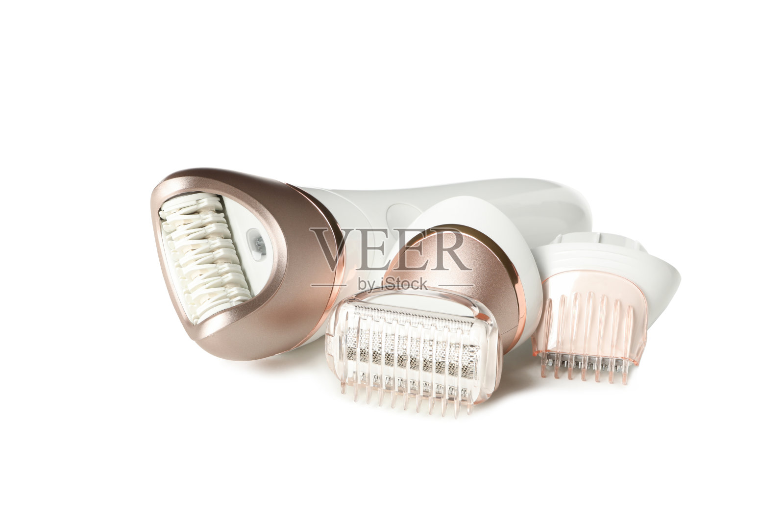 脱毛器与喷嘴隔离在白色背景照片摄影图片