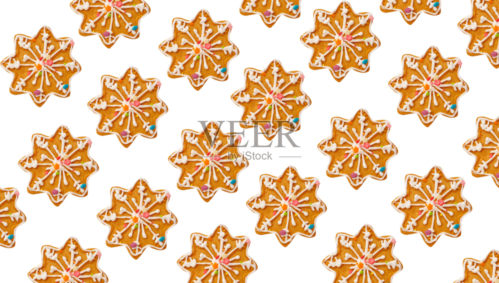 圣诞饼干孤立在白色的背景照片摄影图片