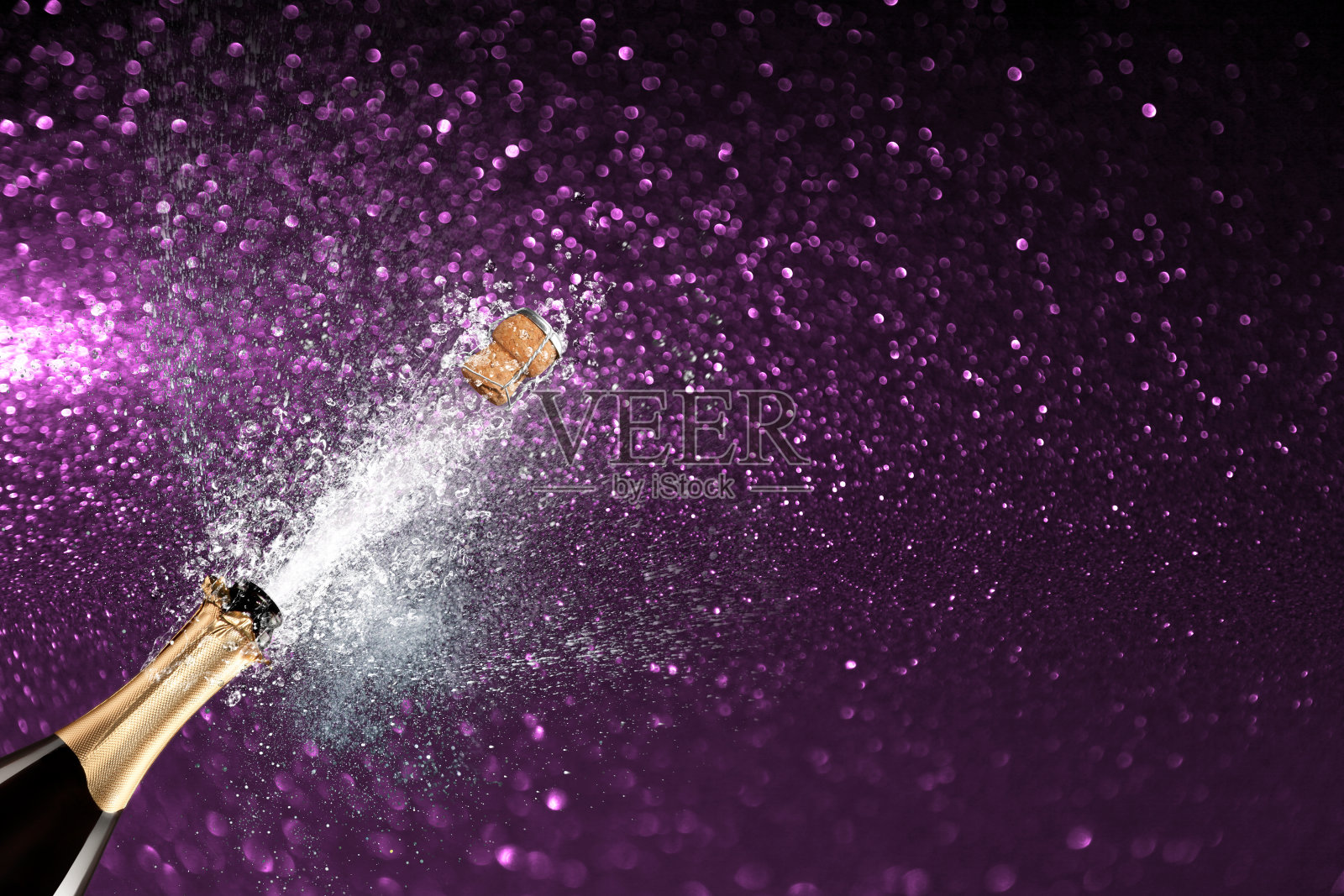 除夕庆祝活动背景与香槟照片摄影图片