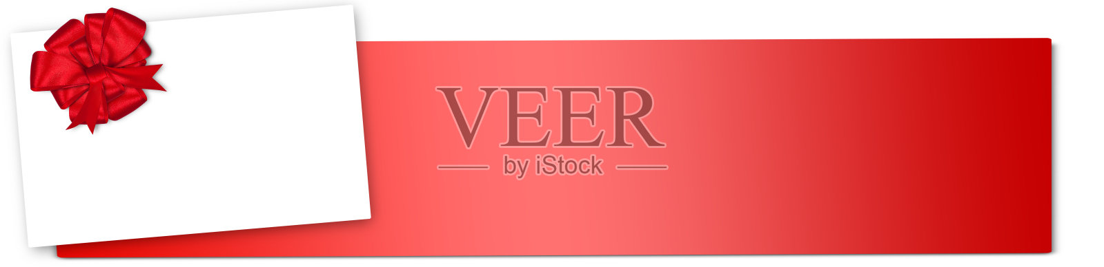 礼品卡注意与丝带在孤立的背景照片摄影图片