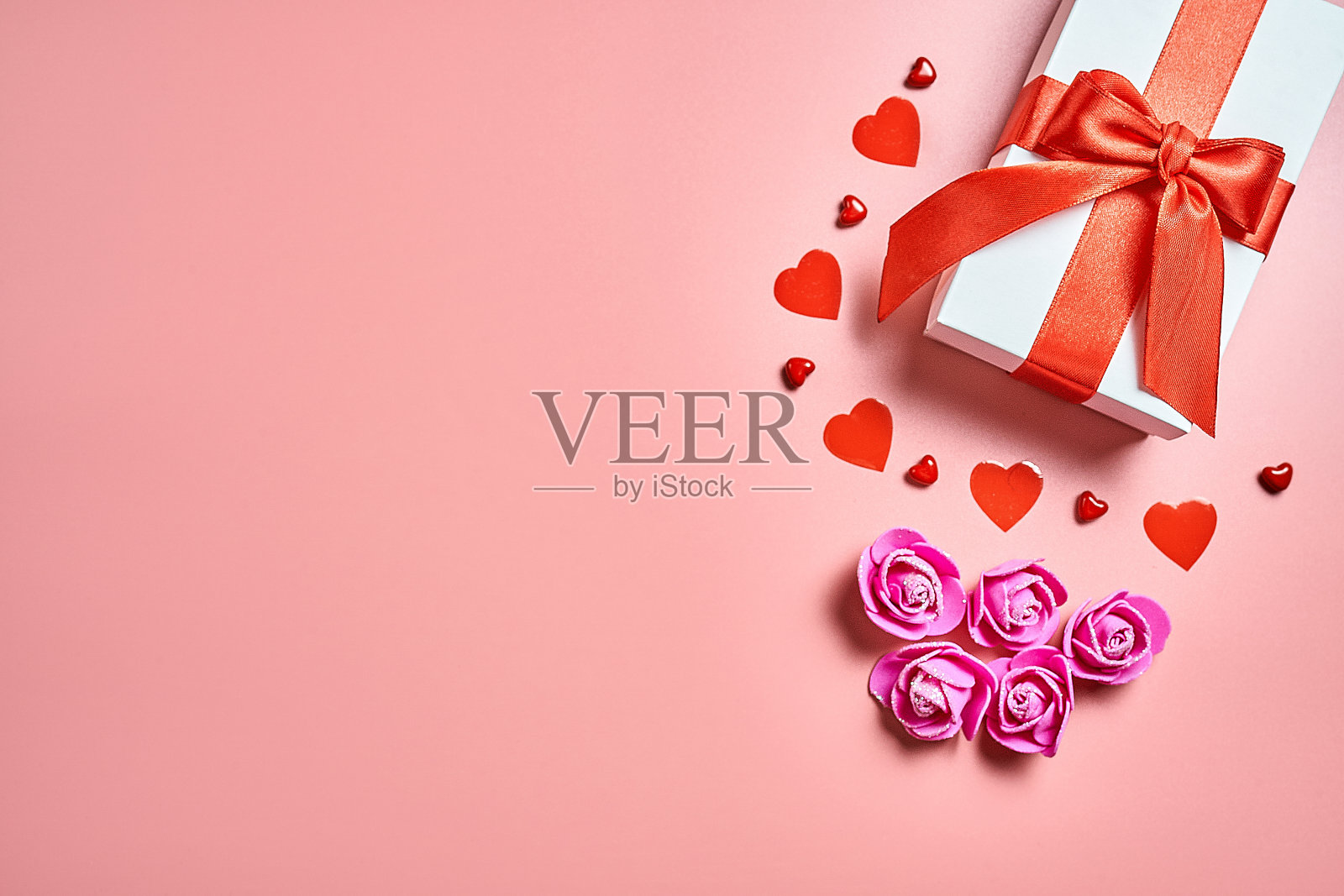 情人节。为你的文本留出空白。优雅的插图。照片摄影图片