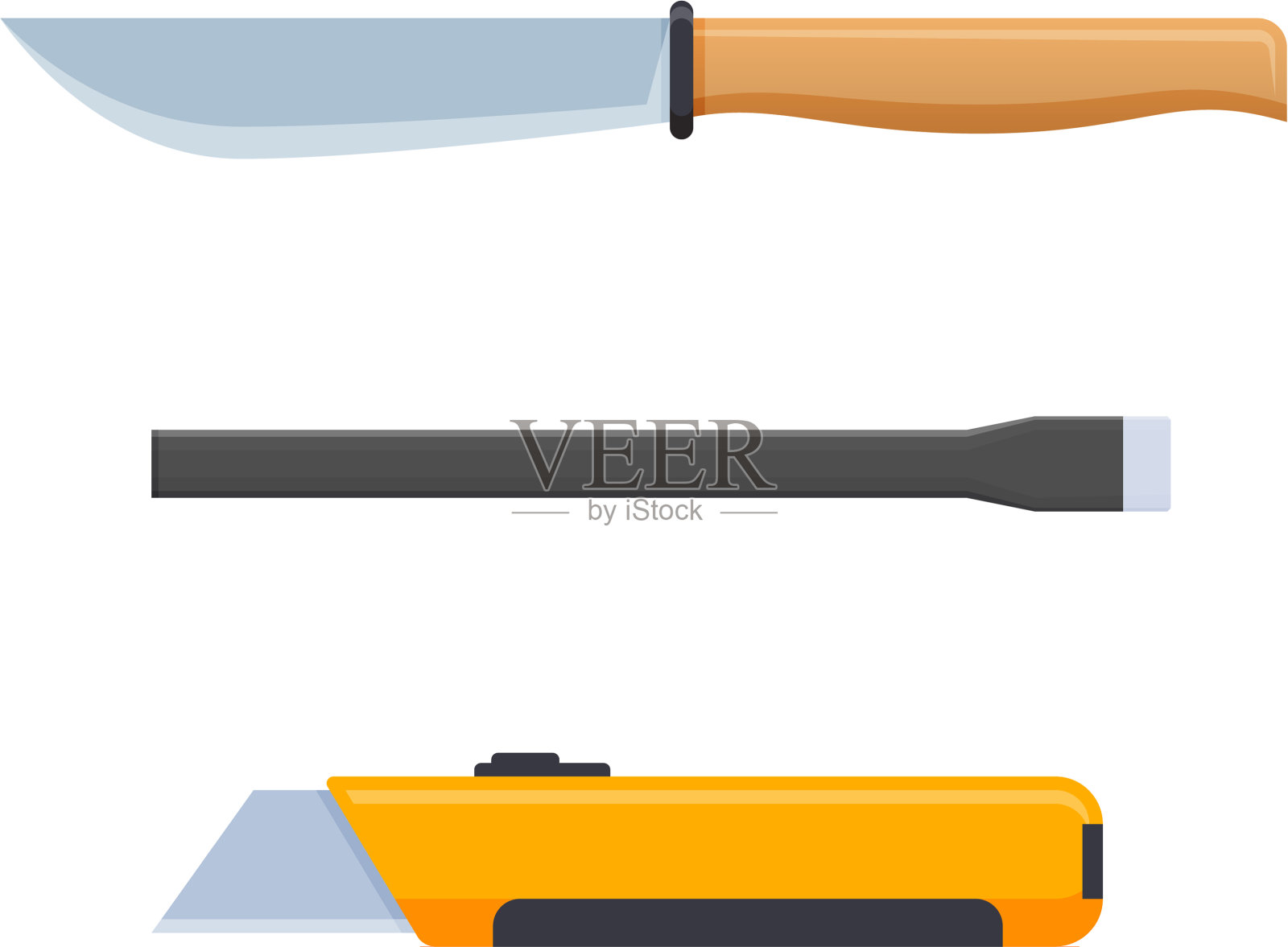 为日常生活搭建刀具图标素材