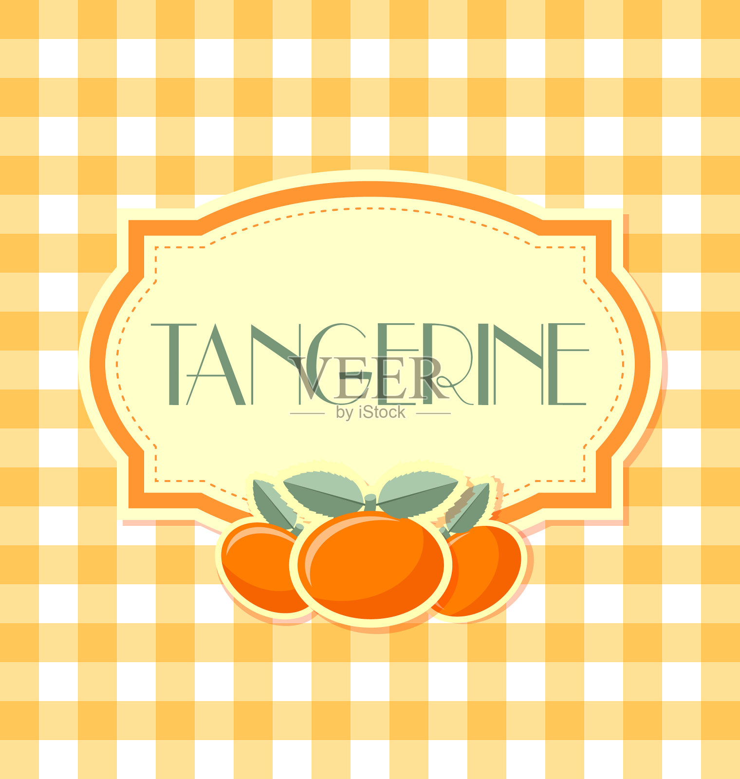 橘色标签在复古风格的平方插画图片素材