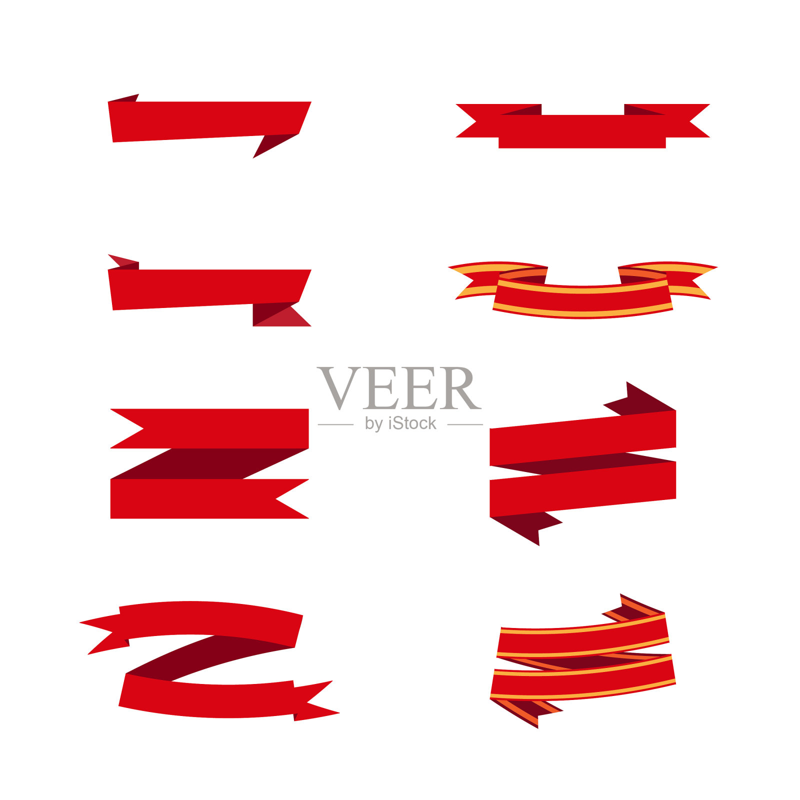 带旗帜插画图片素材