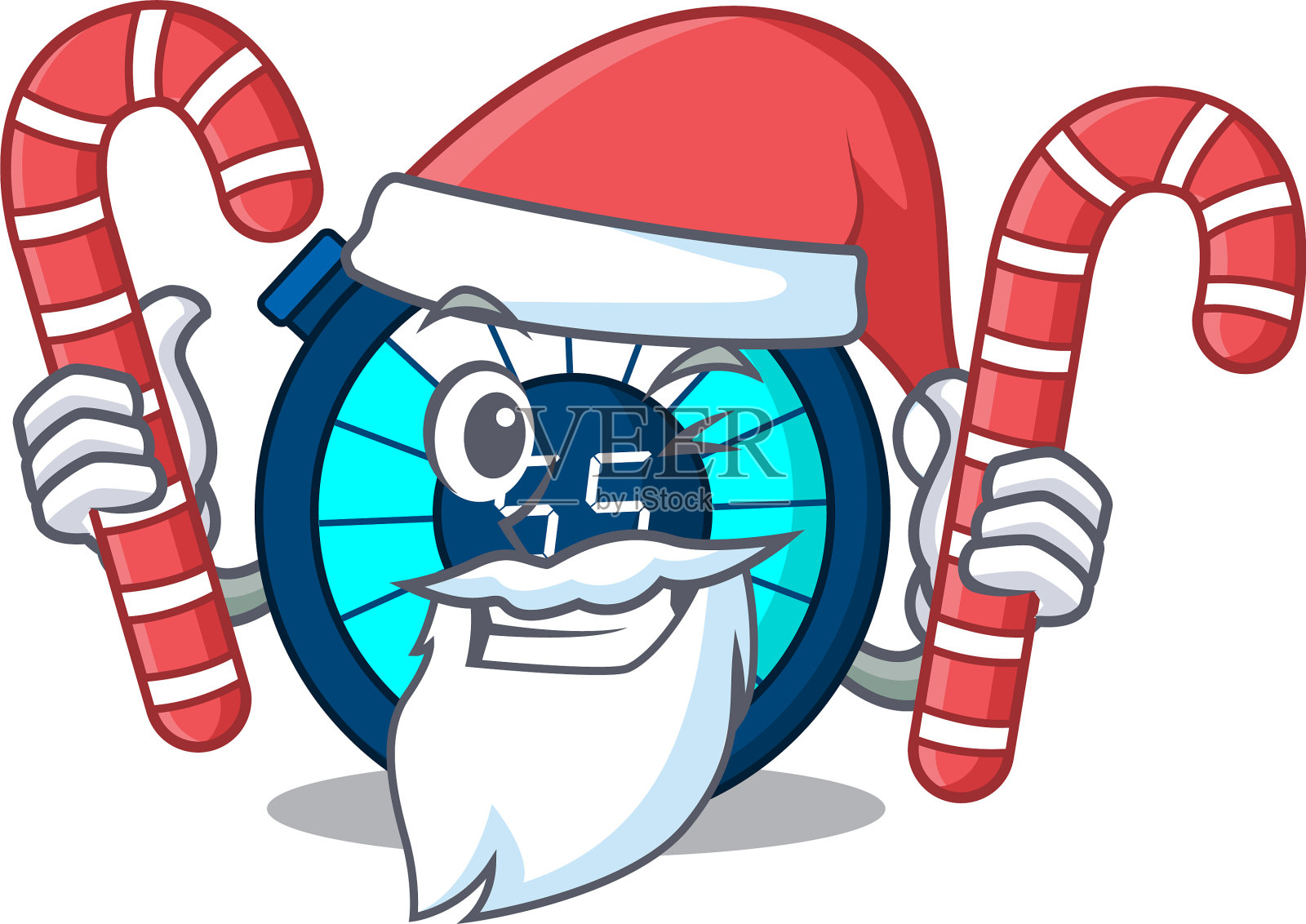 圣诞老人卡通人物友好的沙漏插画图片素材