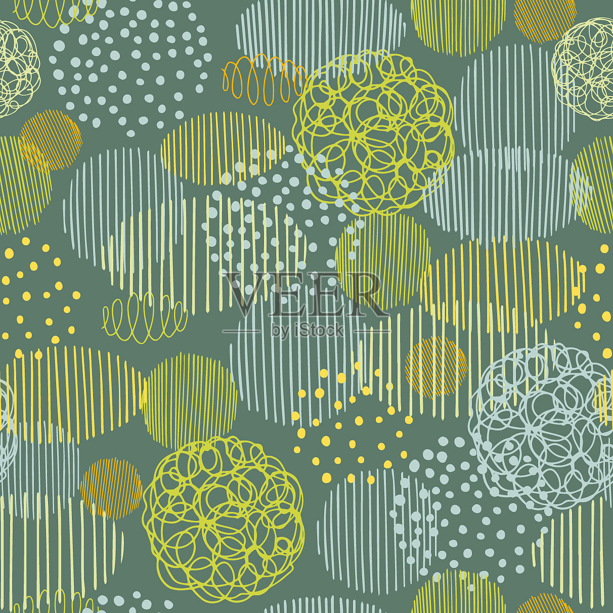 带有圆的无缝模式插画图片素材