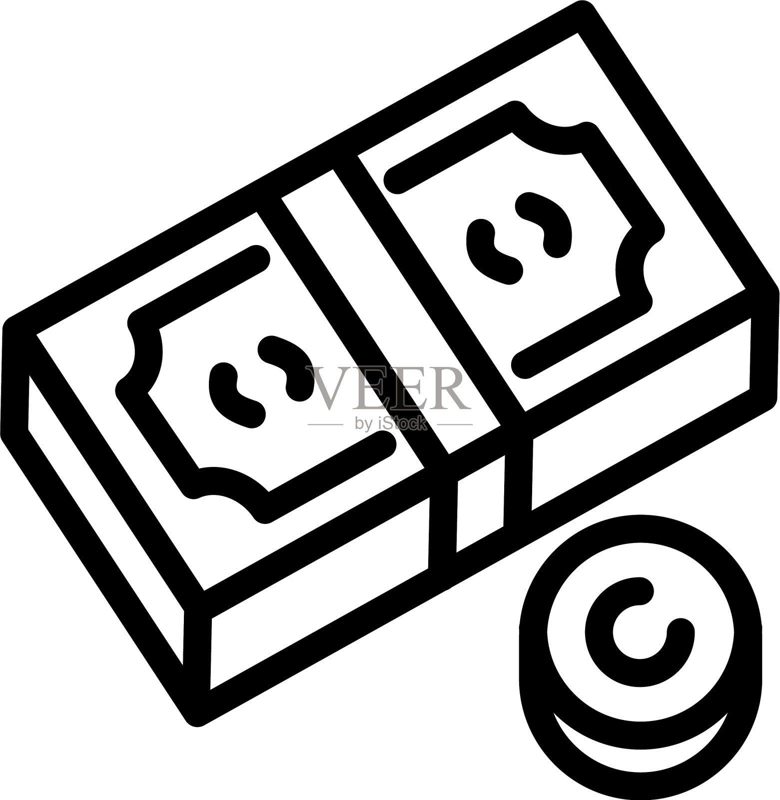 钞票钞票图标轮廓风格图标素材