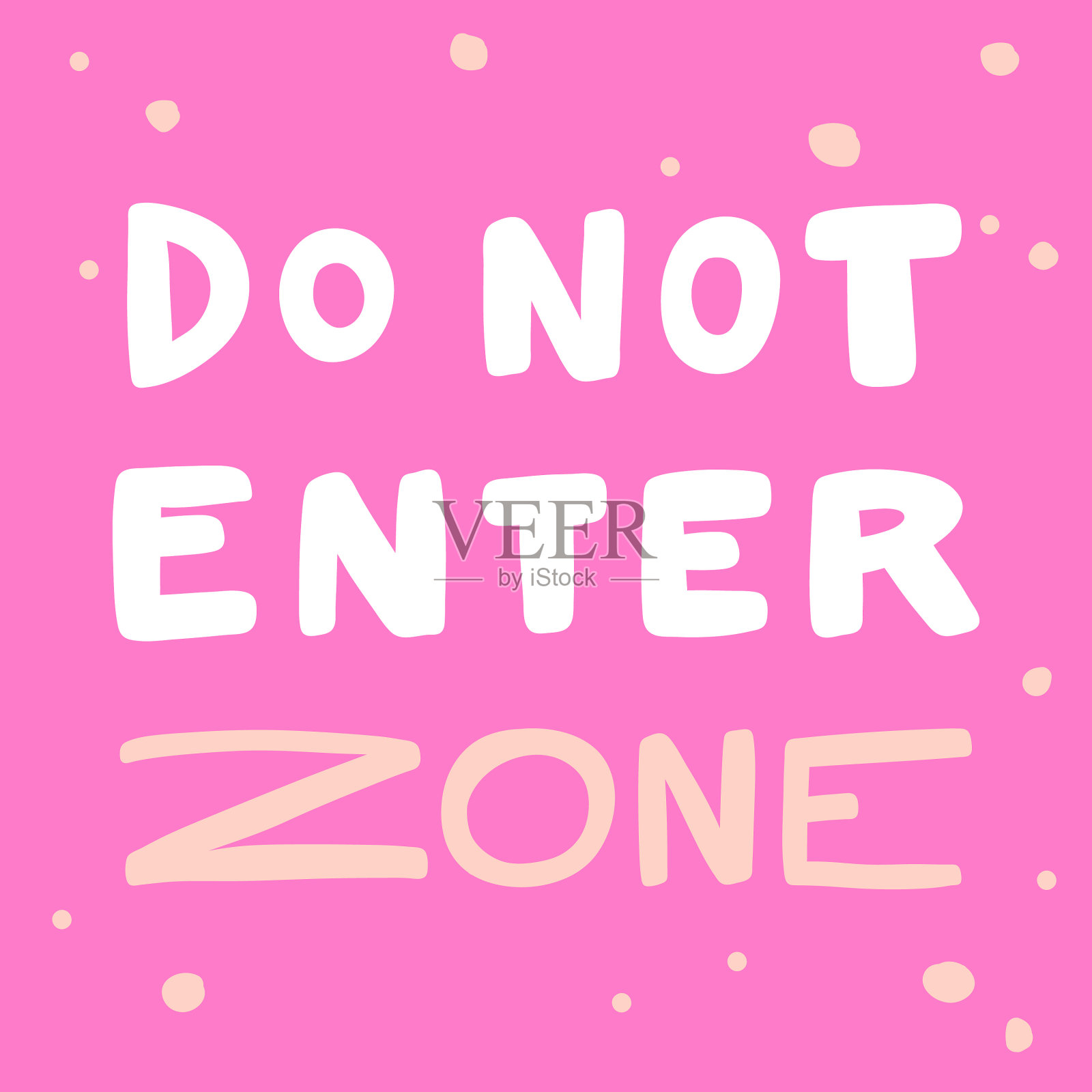 隔离区不输入COVID-19贴纸插画图片素材