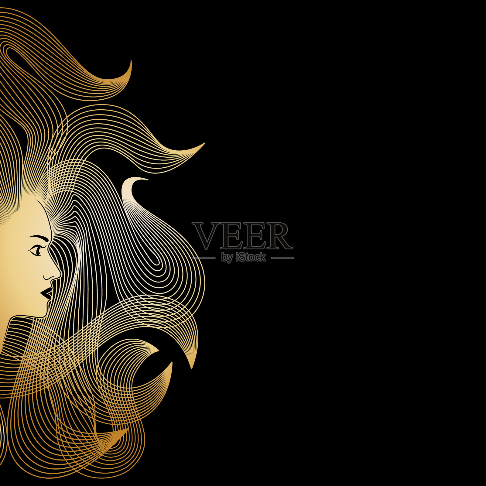 金发女孩插画图片素材