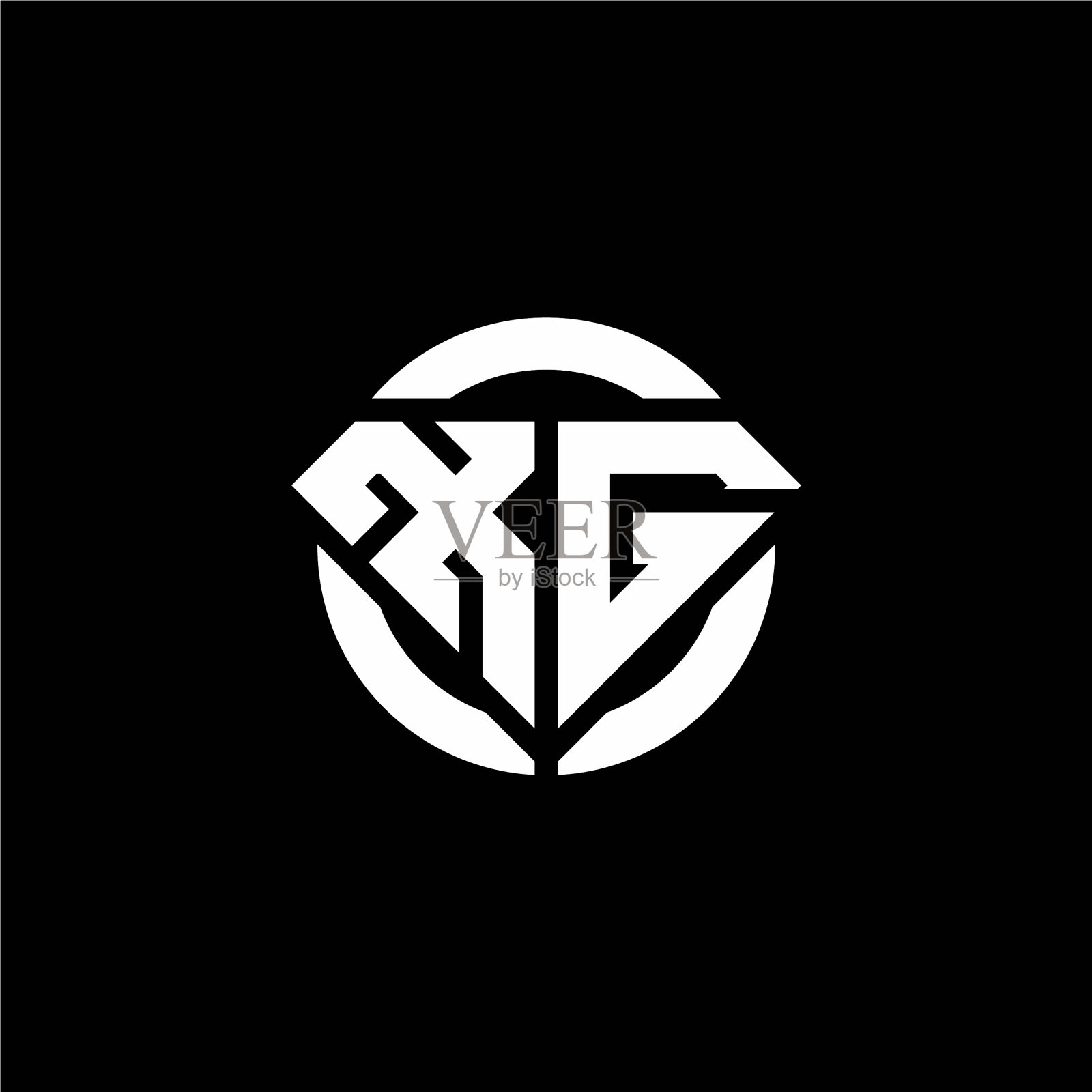 Xg图案标志与钻石形状和戒指插画图片素材