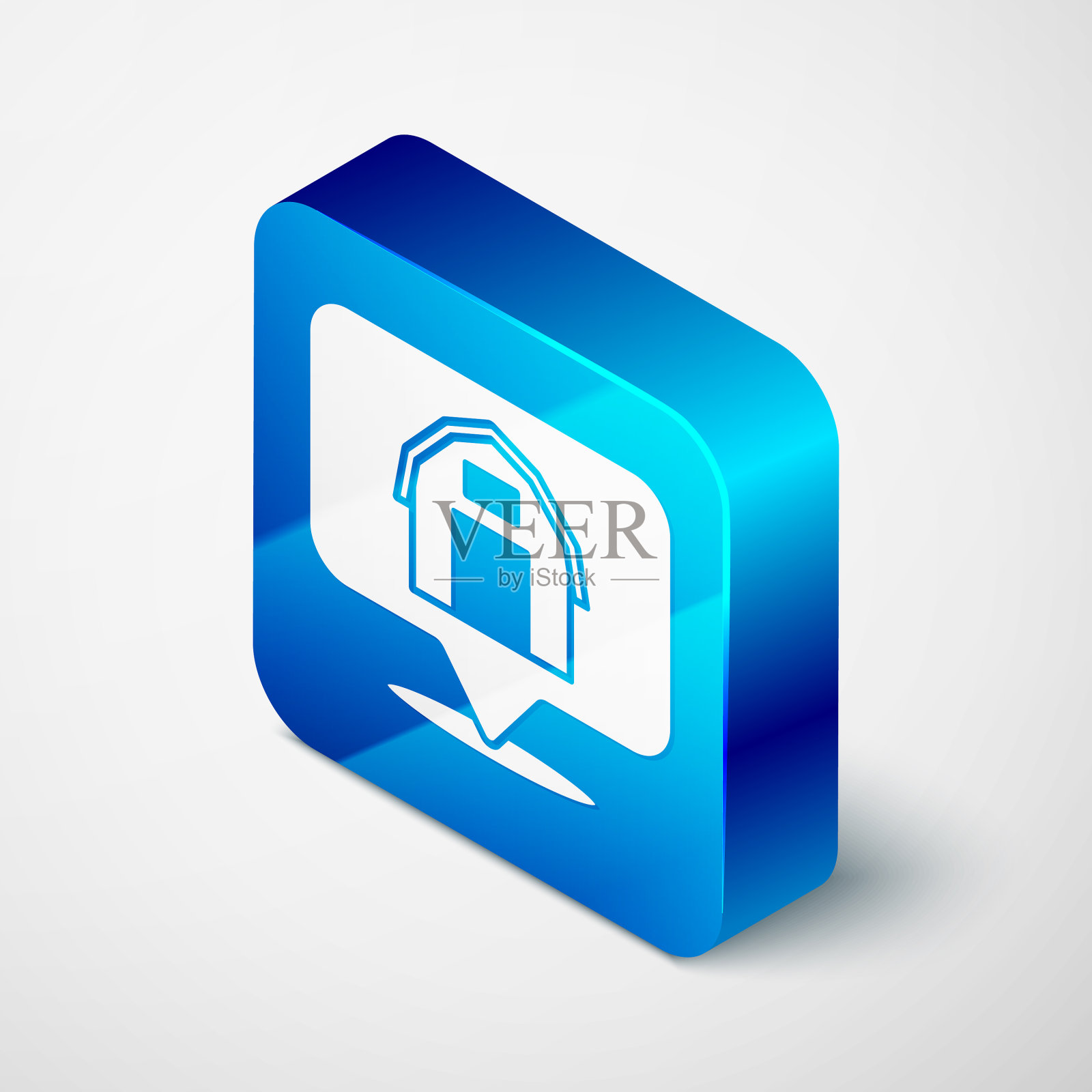 等距位置农场房子图标孤立上图标素材