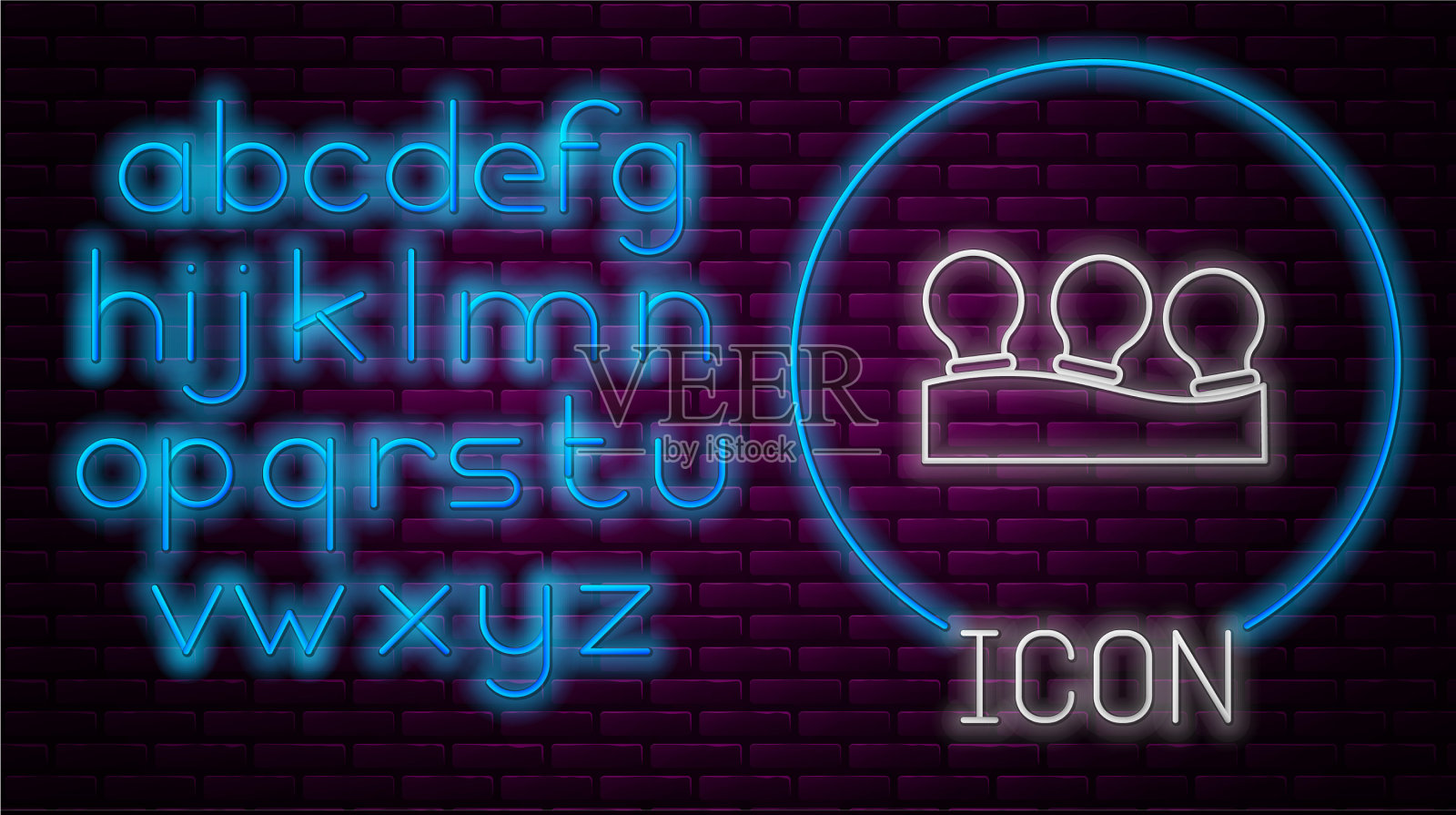 发光的霓虹灯线真空罐图标隔离图标素材