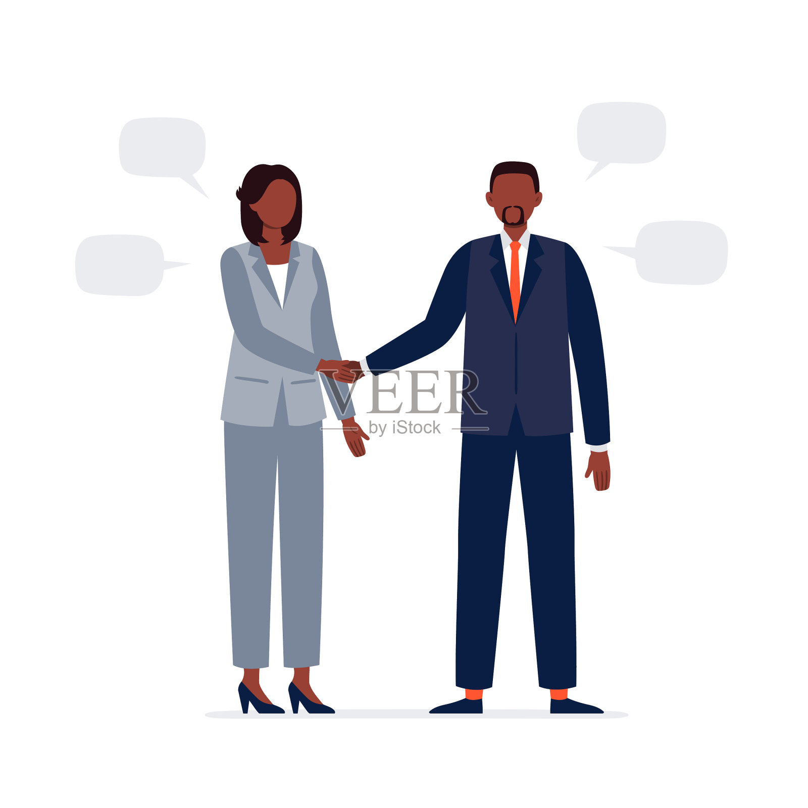 非裔美国人候选人正在握手设计元素图片