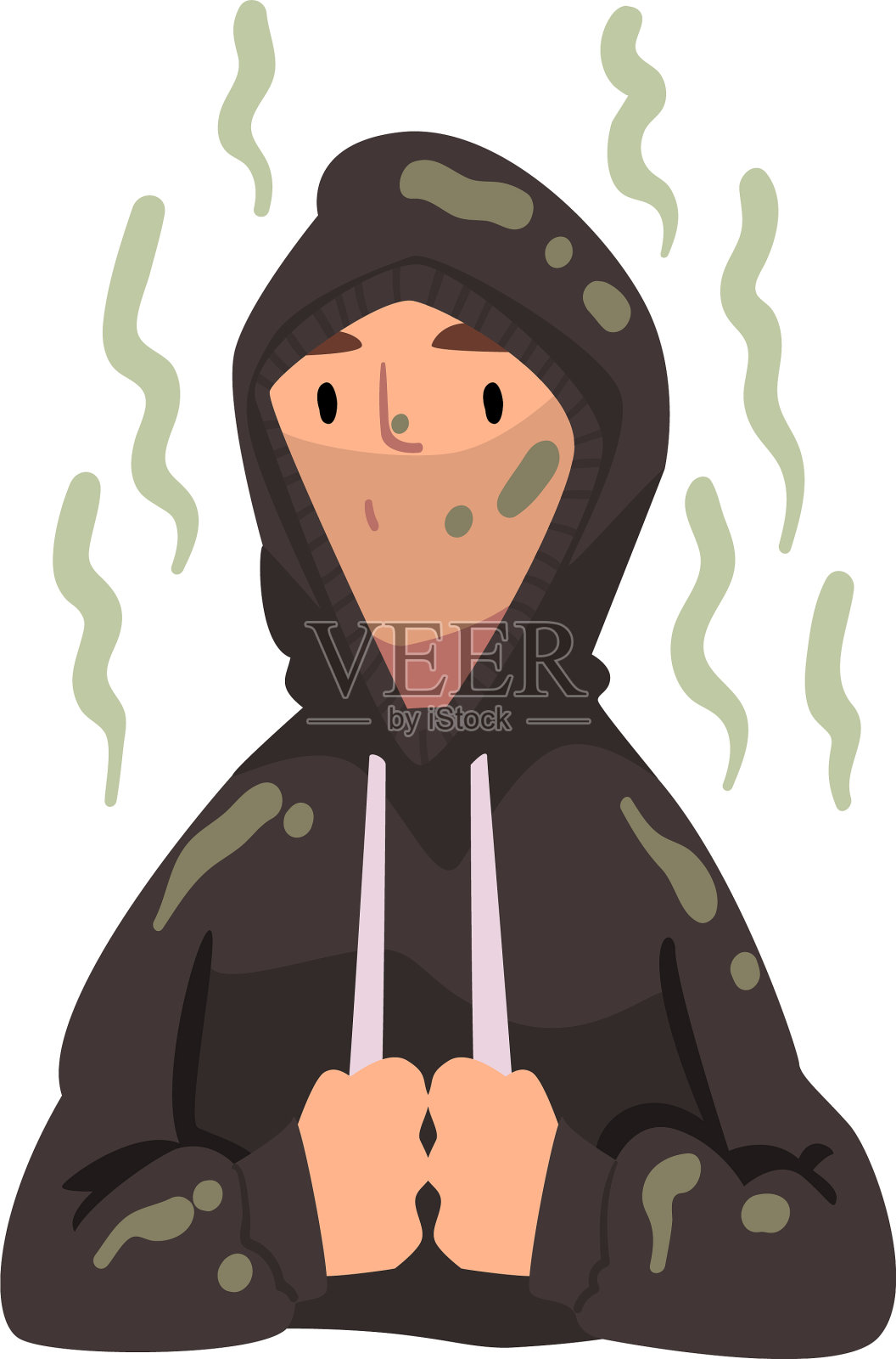 一个穿着脏衣服的流浪汉设计元素图片