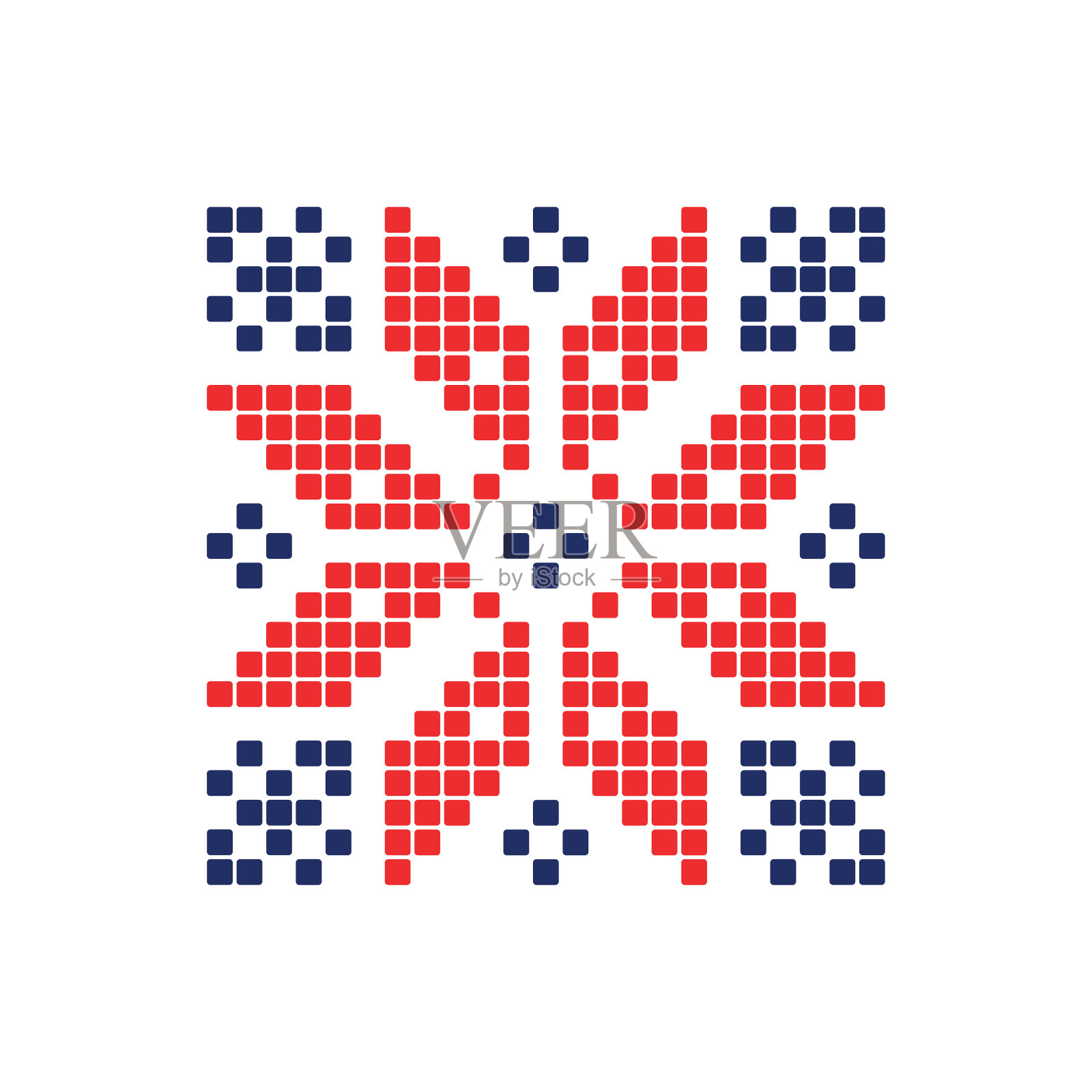 十字绣北欧之星图案。插画图片素材