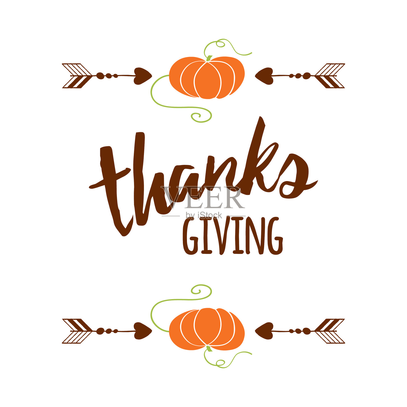 感恩节快乐，感恩秋手设计元素图片