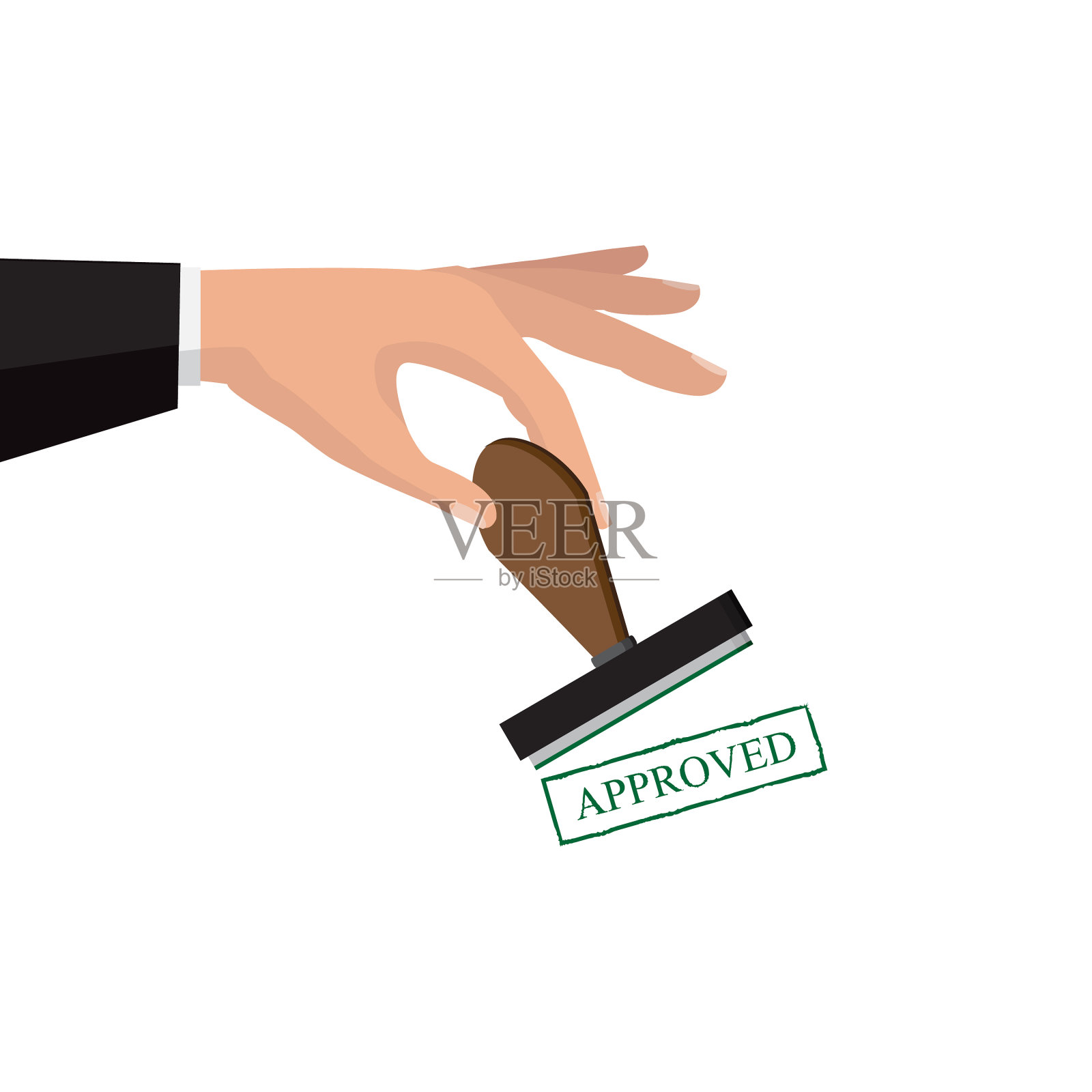 认可纸张文件绿色认可邮票单位设计元素图片