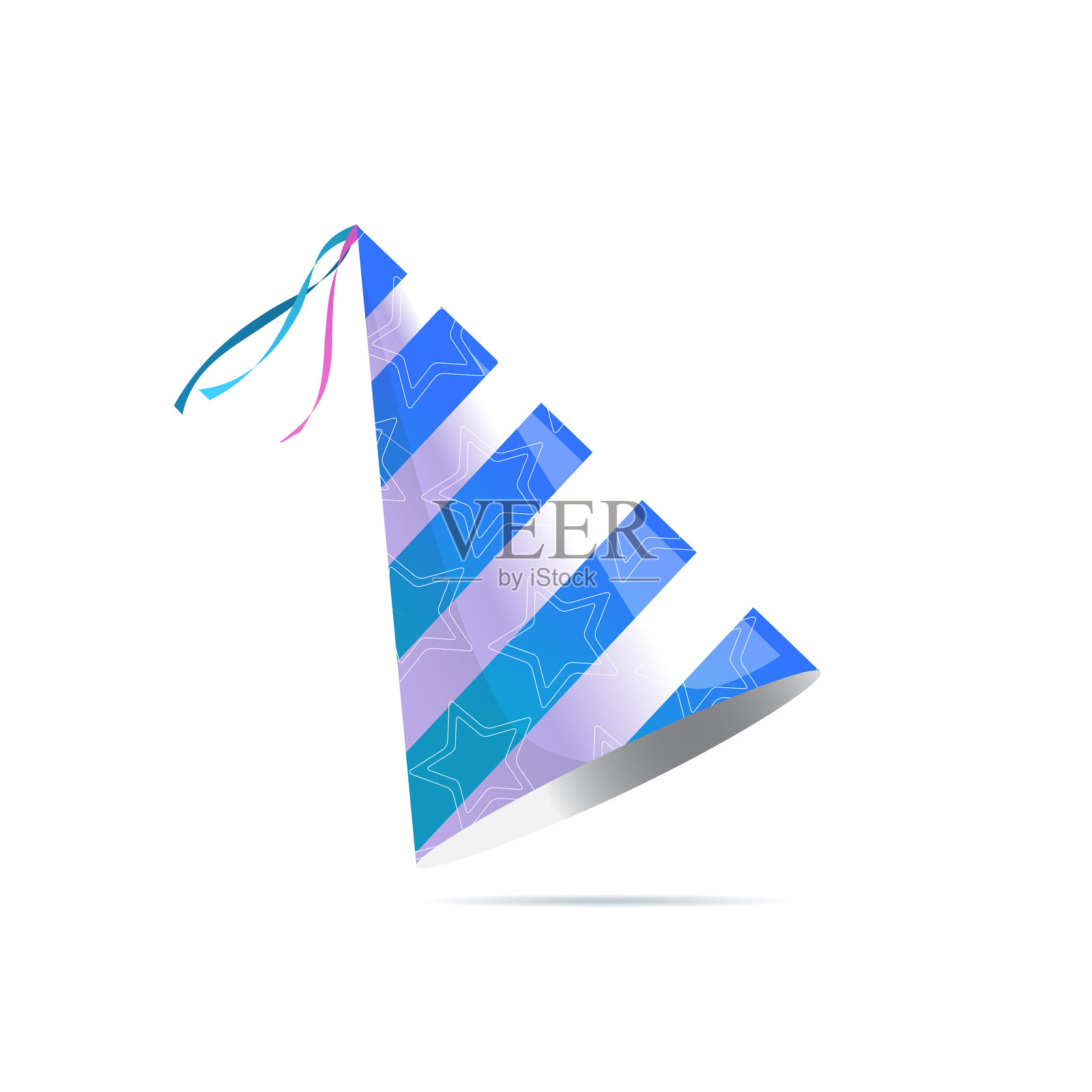 生日派对上带条纹的帽子孤立节日设计元素图片