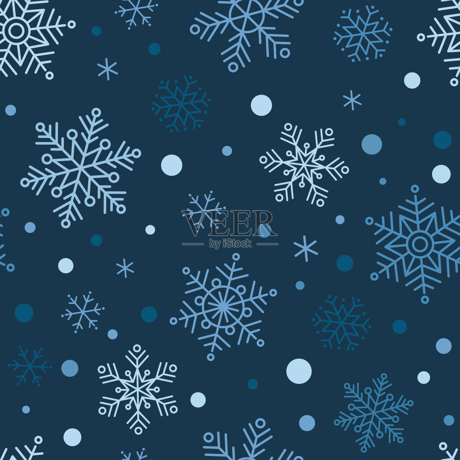 圣诞无缝雪花图案平式插画图片素材