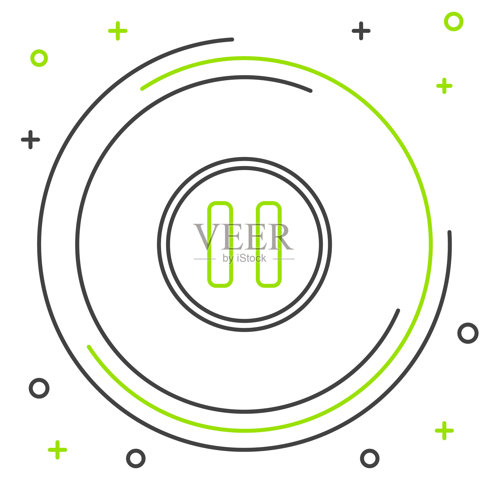 线路暂停按钮图标隔离在白色插画图片素材