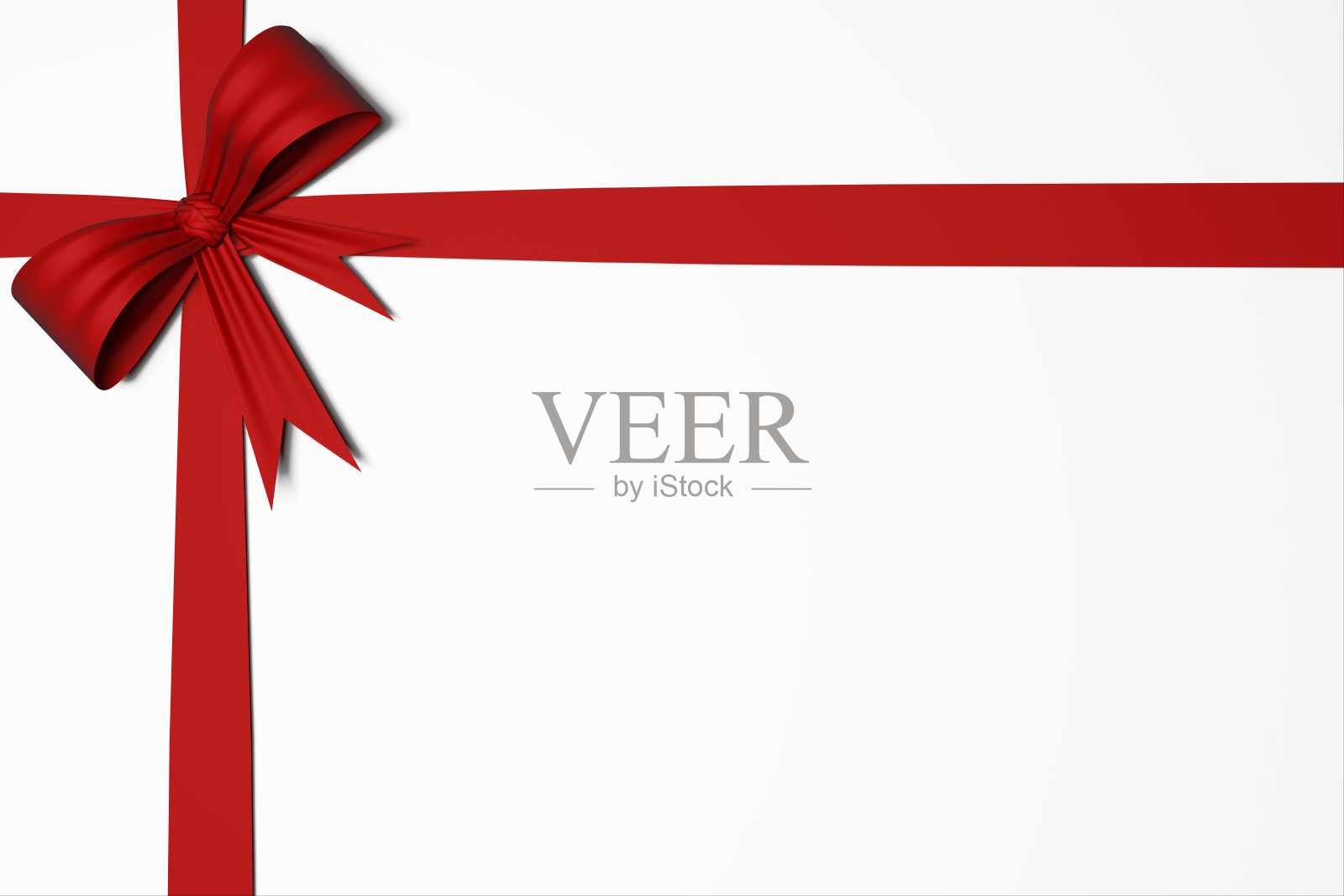 大丝带与礼品蝴蝶结在红色孤立的白色背景插画图片素材