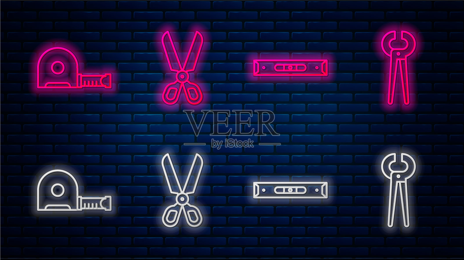 设置线剪施工气泡水平图标素材