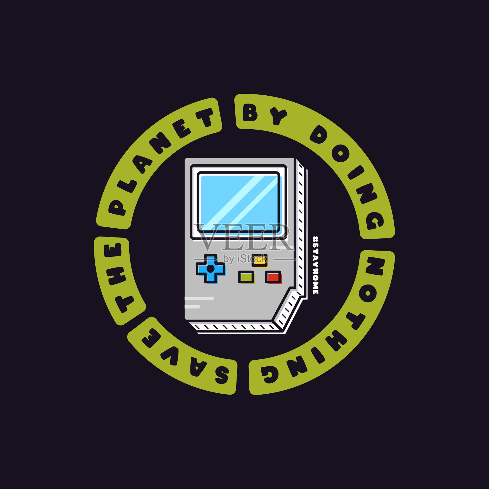 拯救地球什么都不做的时尚海报插画图片素材