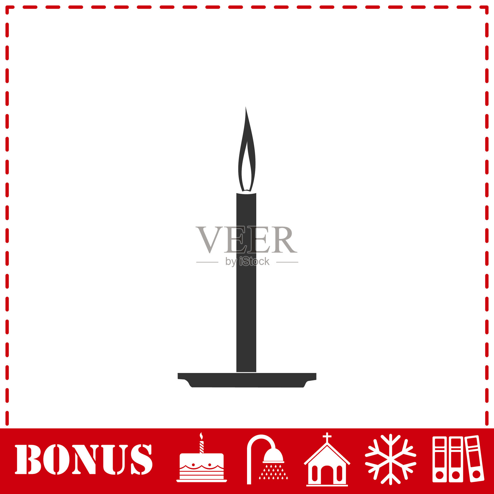 蜡烛图标平插画图片素材