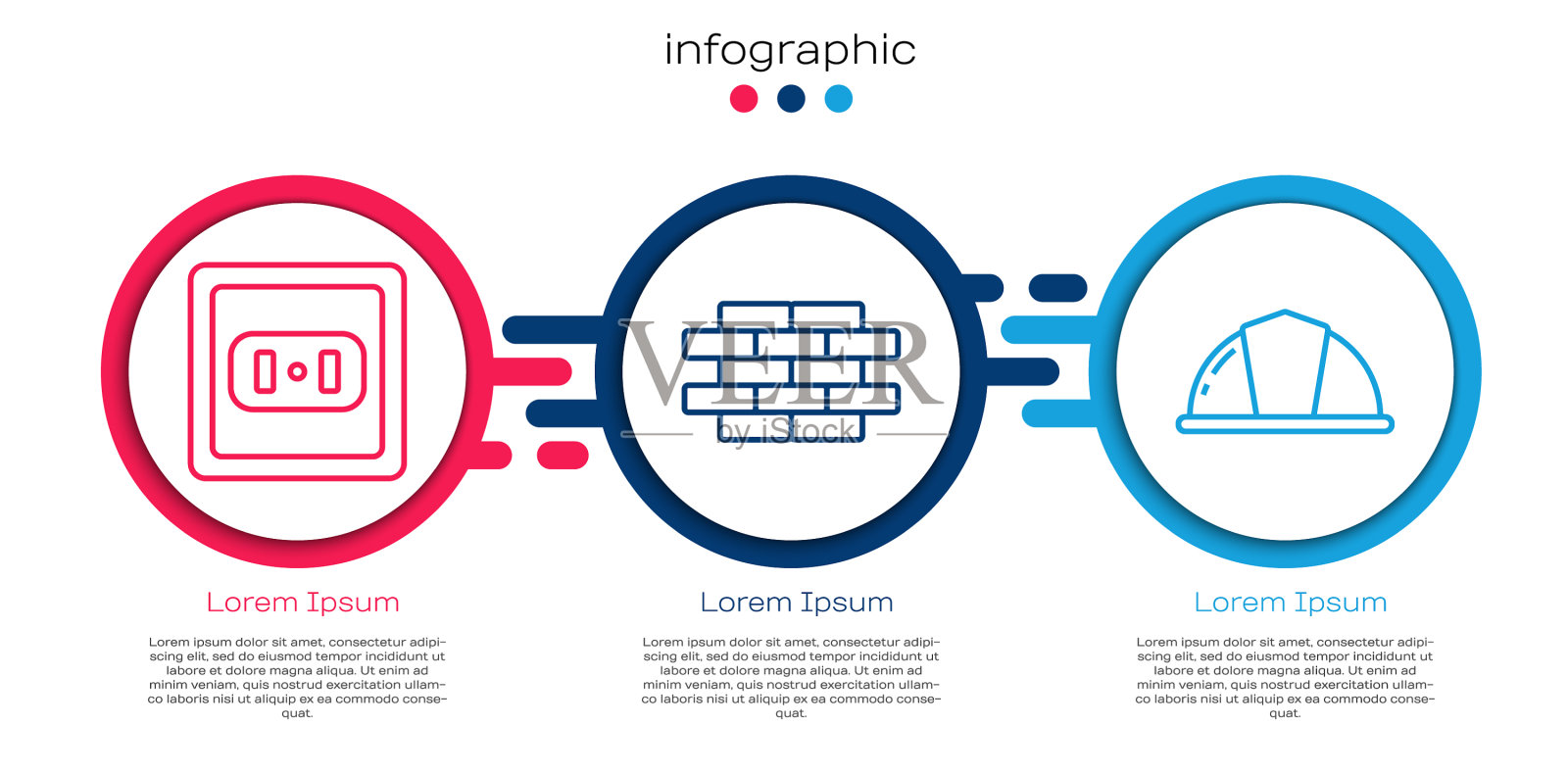 设线插座砖和工人图标素材