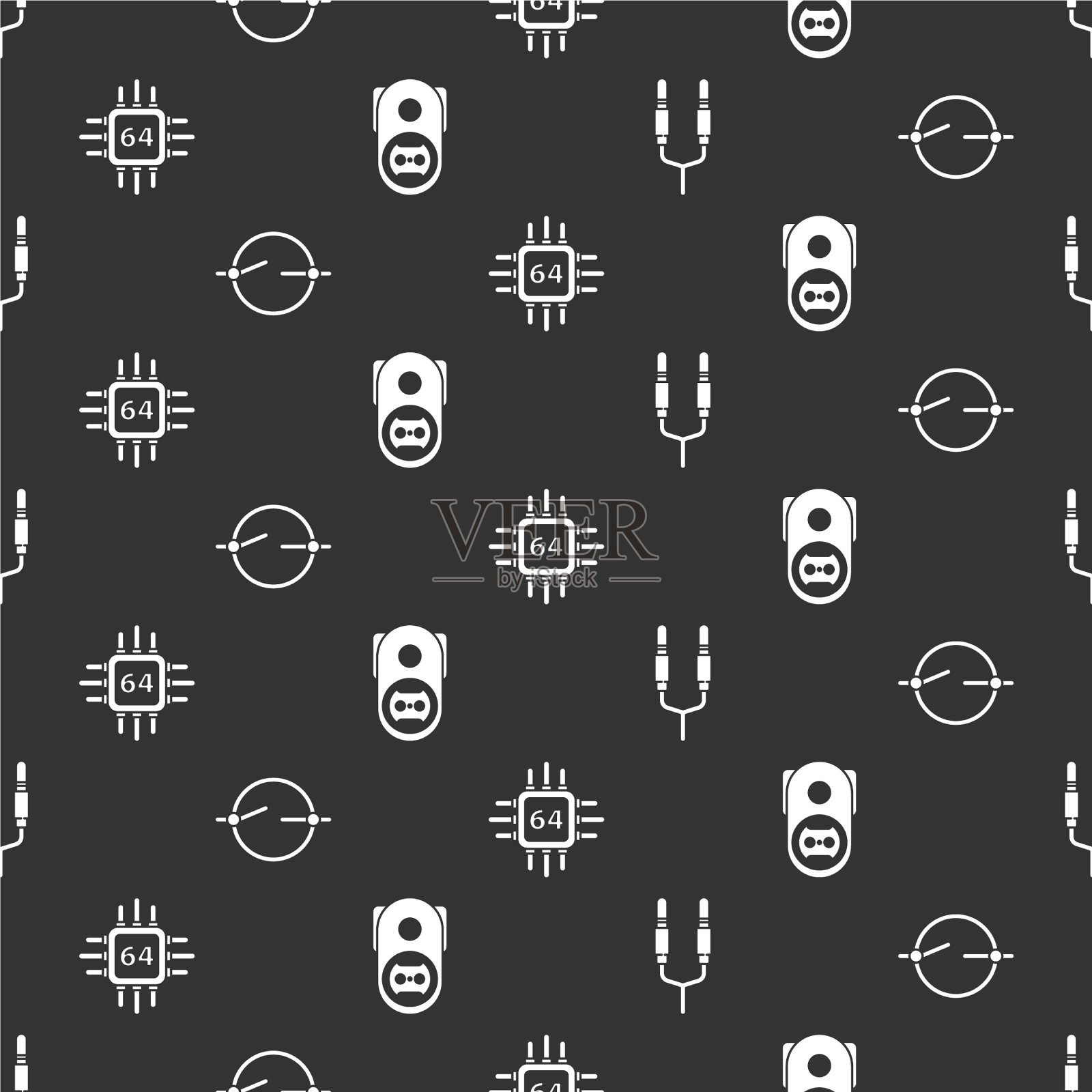 设置音频插孔电路方案处理器图标素材