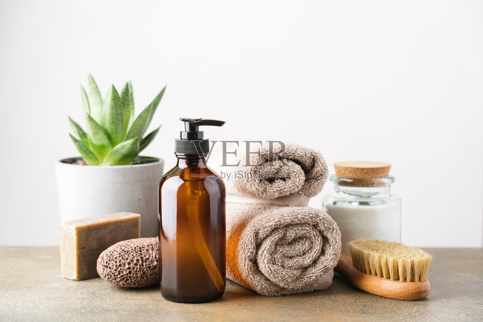 零浪费水疗和身体护理。环保天然产品照片摄影图片