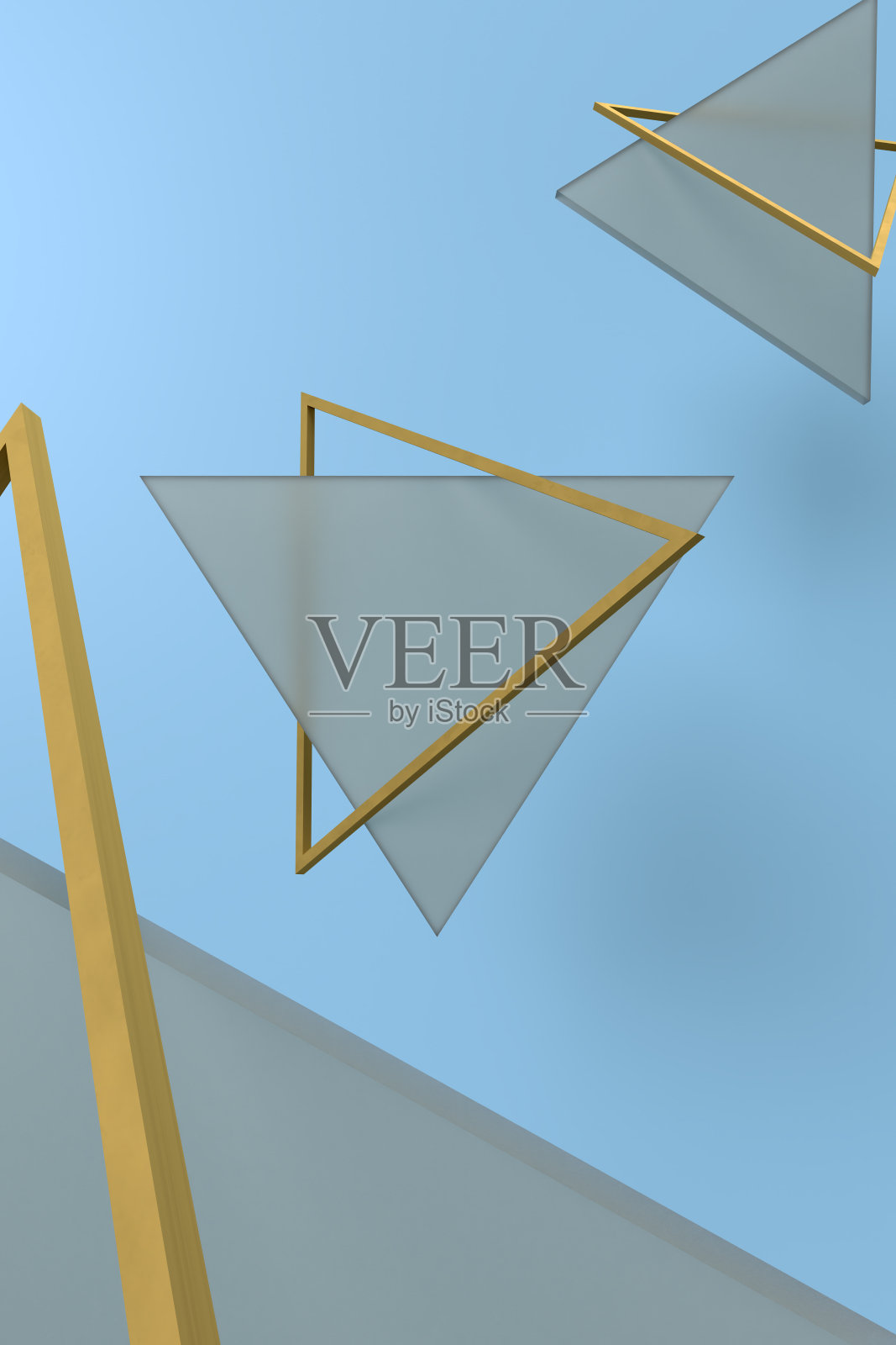 3d抽象现代最小背景，白色三角形画布照片摄影图片