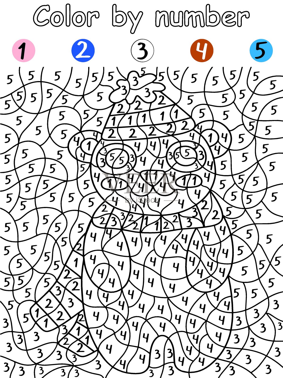 有趣的颜色由数字承担幼稚的游戏股票矢量插图插画图片素材