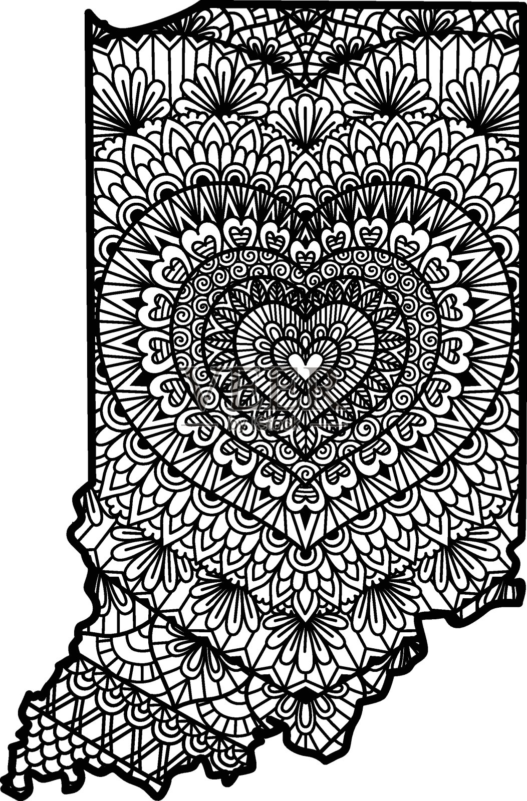 心在印第安纳州插画图片素材