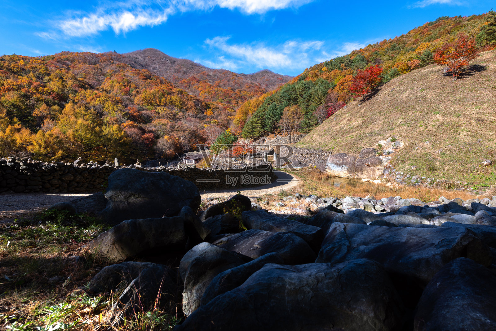 欣赏山间醉人秋色照片摄影图片