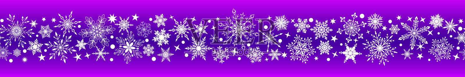 圣诞节无缝横幅雪花插画图片素材