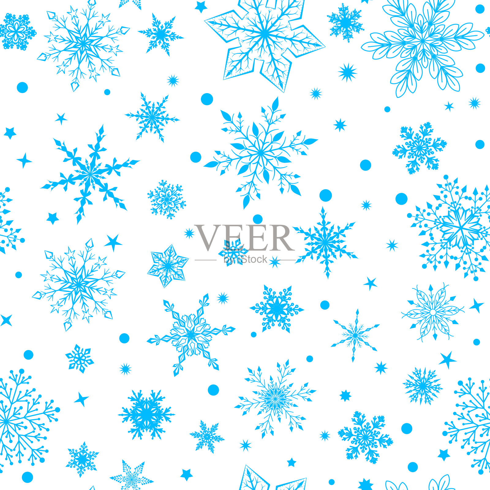 圣诞无缝图案雪花插画图片素材