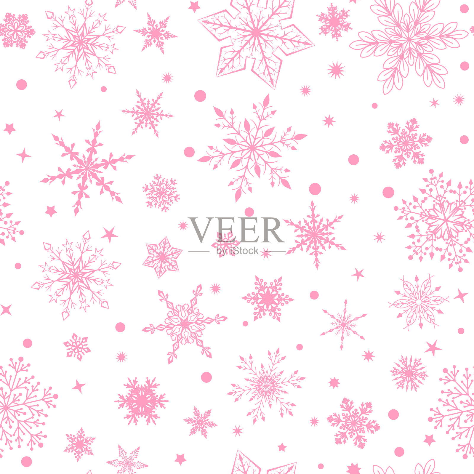 圣诞无缝图案雪花插画图片素材