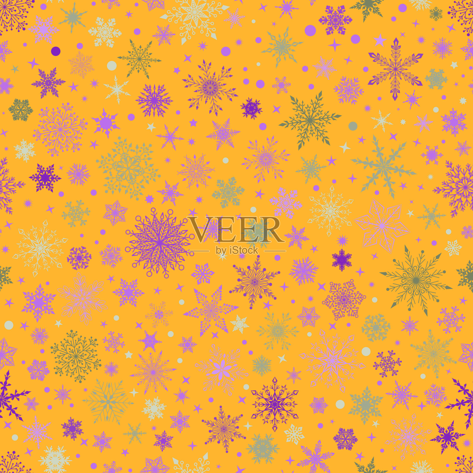 圣诞无缝图案雪花插画图片素材