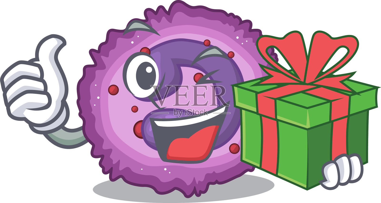 嗜酸性粒细胞Smiley特征与礼盒设计元素图片