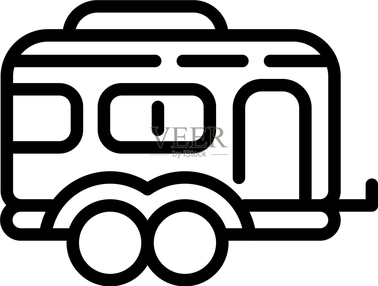 旅行拖车图标轮廓风格图标素材