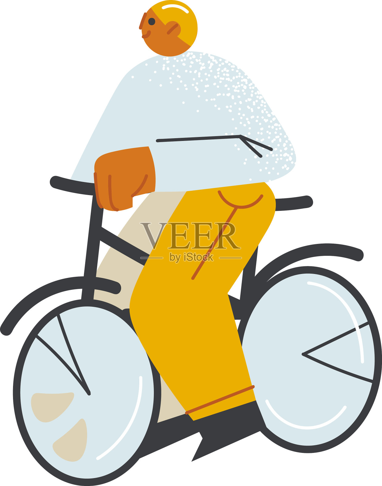 年轻人骑着自行车到开阳台的设计元素图片